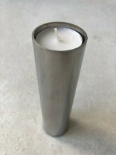 mono Leuchter unbenutzt Edelstahl Teelichthalter 18,3 cm