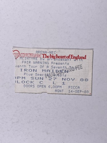 Iron maiden ticket steve - ticket,