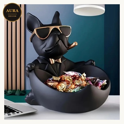 Schwarze bulldogge mit - bulldogge,