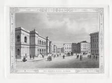 HAMBURG: Adolphs Platz., Originaler Stahlstich, James Gray 1852