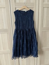 Yigga Ernstings Kleid festlich Blau Spitze 164 Neuwertig