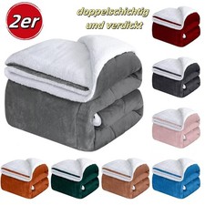 1/2er Wohndecken Kuscheldecken Extra Dicke Warm Decke Schafwolle Sofadecke
