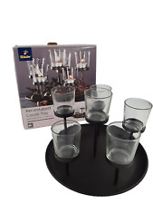 Kerzentablett mit Gläsern Adventskranz Metall Tisch Kerzen Halter neuwertig ✅