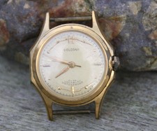 Alte seltene Armbanduhr DELCONA Swiss Incabloc waterproof