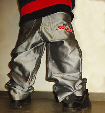 Vintage 1990s FREEMAN T. PORTER Glanzbaggy silber *W35* GUTER ZUSTAND