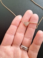 Wunderschöne Originale Fossil Herzkette In Rosefarben Und Original Verpackung