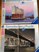 Ravensburger 2x 1000er Puzzle Hamburg Elbphilharmonie und New York