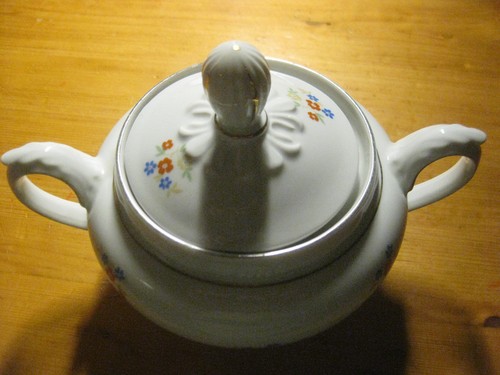 Alte zuckerdose porzellan oval - zuckerdose,