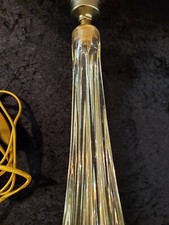 Tischlampenfuß aus antikem Glas, neu elektrifiziert, solider schwerer Stand gelb