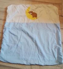 Baby Bettdeckenbezug, Blau mit Bär, 80x80 cm