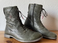 gefütterte Stiefelette Think Agrat Gr. 41 in Grün Herbst/ Winter Leder