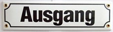 Emaille Schild 8x30 cm - Ausgang Tür Tor Türschild