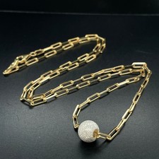 KETTE AUS 925/- SILBER VERGOLDET & KUGEL GLEITER SCHMUCKJAGD