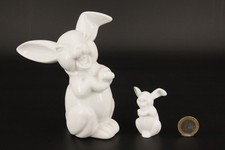 2 Lachende Hasen weiß 13cm
