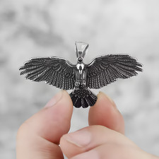 Raben Kette Hugin und Munin – Wikinger Kette mit Raben-Symbolik Biker Schmuck