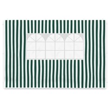 2 Seitenteile mit Fenster für Pavillon Seitenwände grün weiß PE 100 g/m² Plane