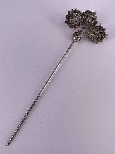 Biedermeier hutnadel silber - hutnadel,,