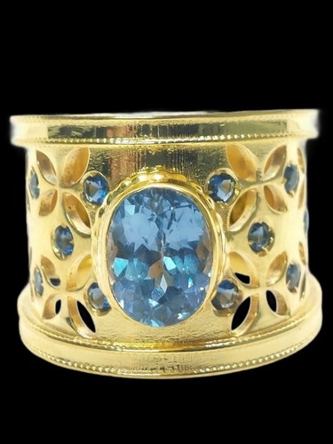 Bandring gold mit saphir - bandring, 9k