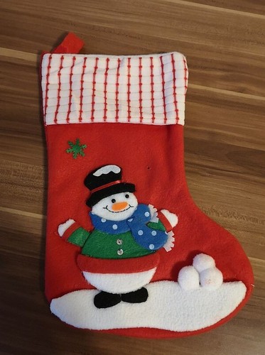 Nikolausstiefel rot schneemann - rot,