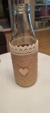 6 x Vasen Hochzeit 1 Liter Milchflaschen Jute Spitze Rustikal Feste Vasen...
