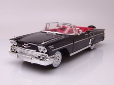 Chevrolet Impala Convertible 1958 schwarz Modellauto 1:18 Motormax