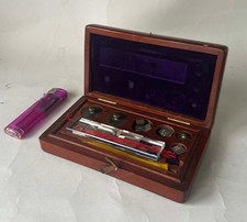 alter Gewichtssatz Feingewichte Apotheker Gewichte Pinzette Holzschatulle 