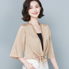 Damen Kunst Satin Seide Bolero