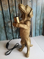 Tischlampe "Dackel" Dachshund Nachttischlampe,  gold Leuchte Dekolampe 202326