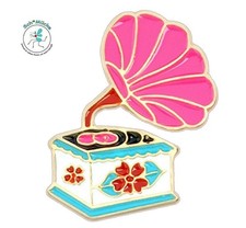 Anstecker Grammophon Retro Musik Vintage Talisman Glücksbringer Geschenkidee