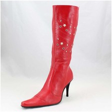 Lederstiefel Gr. 39 rot High