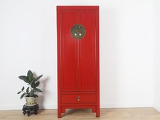 Chinesischer Hochzeitschrank 2 Türen 1 Schublade rot #M-HOC-A41R