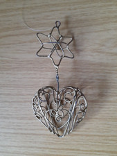 Draht Herz mit Stern zum Anhängen, goldfarben, 14cm, Nr. 212