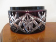 Konfektschale, Bleikristall, Überfang, weinrot (Nachlass)