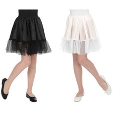 Kinder Petticoat / Halloween Karneval Fasching Tellerrock Kostüm Satin Unterrock