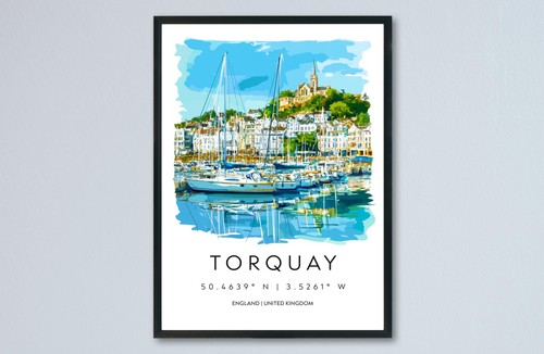 Torquay aquarell poster - aquarell,