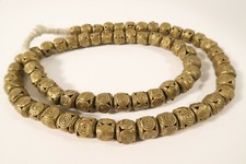 Schöner Strang Messingperlen EA50 Gelbguß 10 - 11 mm Brass Beads Ashanti Afrozip