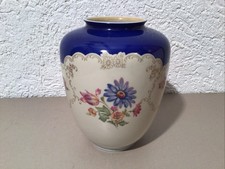 Vase, blauer Fond, Blumen 