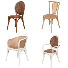 Stuhl Massivholz Stroh Sessel