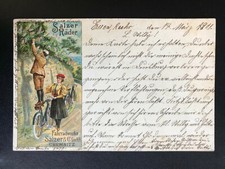 AK Litho (730) Werbung für Salzer Fahrrad Chemnitz