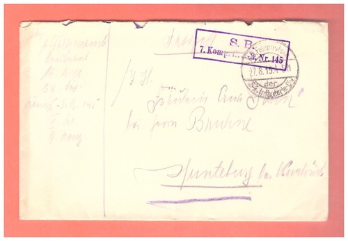 Feldpostbrief weltkrieg nach - 1.weltkrieg,