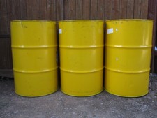 200L Fass gelb, Ölfass, Feuertonne, Garagenfass, Tonne, Tisch chabby