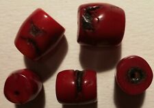 Hobbyauflösung 5 Stk. Bambus Koralle Perlen Rot barock ca. 10 - 24 mm  #107X