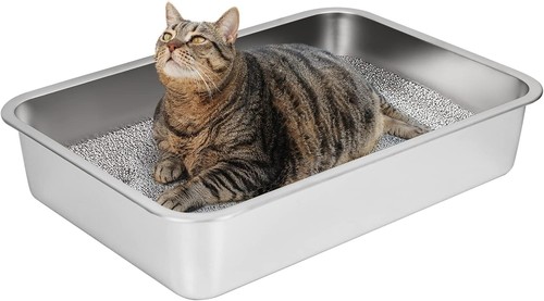 Edelstahl katzenklo 60x40x10cm - edelstahl-katzenklo,