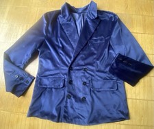 SHEIN 2 reihig Herren Blazer Anzug Jacke dunkelblau  XL dunkelblau Velours Samt