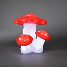 Konstsmide 6155-203 LED Acryl Figur 3er Fliegenpilz Deko Garten Weihnachten Pilz