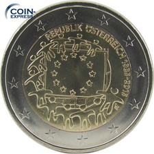ÖSTERREICH 2 Euro Gedenkmünze 2015 30 Jahre Europaflagge EU Austria