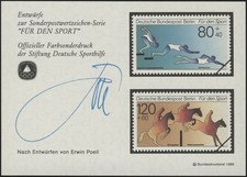 Sporthilfe Sonderdruck Entwerfer Poell Schwimmen und Reiten 1986