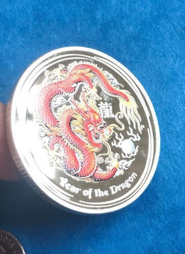 Jahr des drachen - jahr, silbermünze
