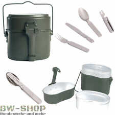 BUNDESWEHR SET KOCHGESCHIRR 3-TLG. + ESSBESTECK 4-TLG. NEU BW ARMEE ESSGESCHIRR