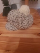 Damen  Woll Mütze Strick Warm  Visier Italien Neu Top Geschenk 